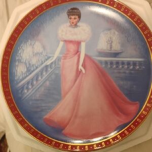 Barbie Decorative Plate with Pink Gown Lady